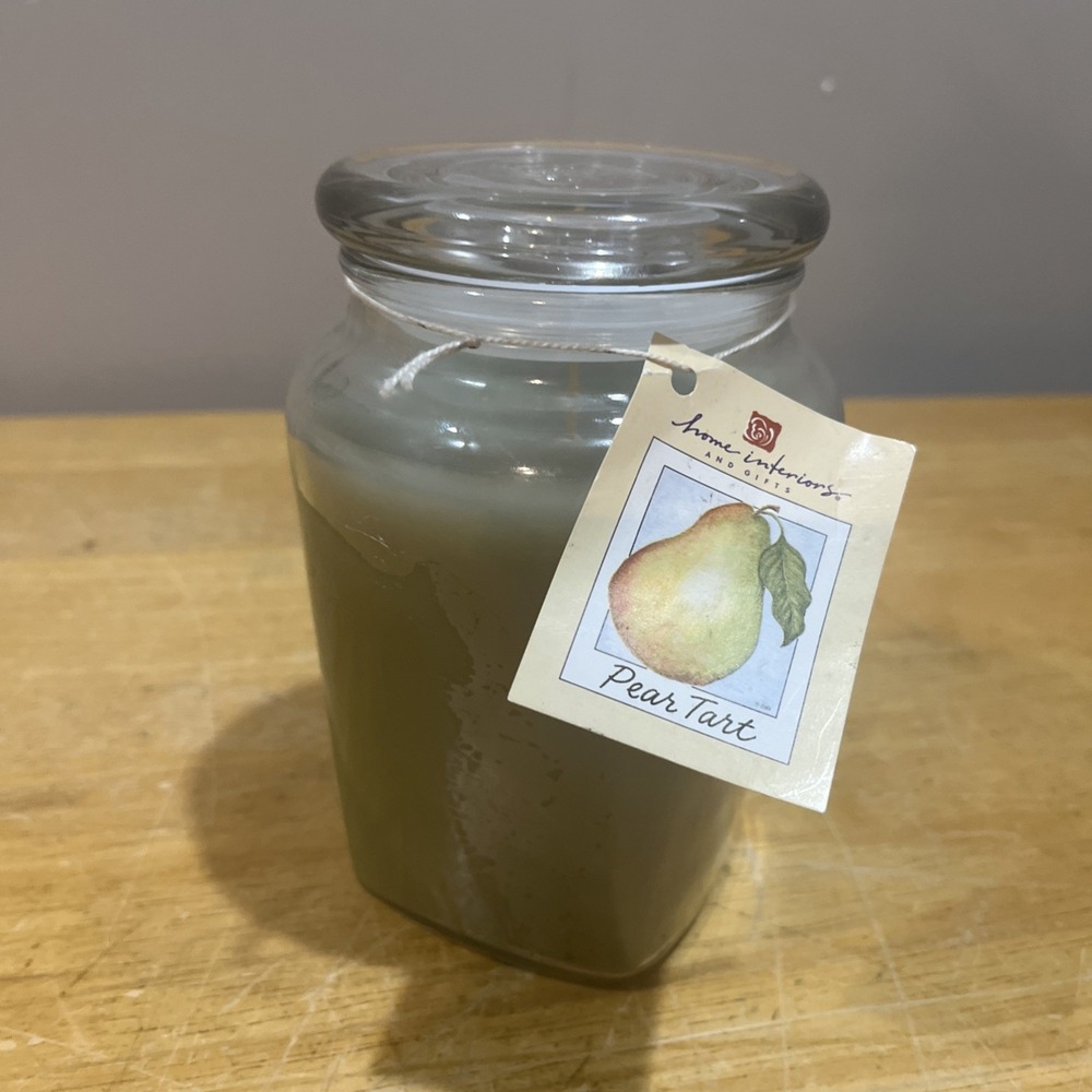 New Vintage Home Interiors‎ Pear Tart Large 22 Oz Candle Glass Jar